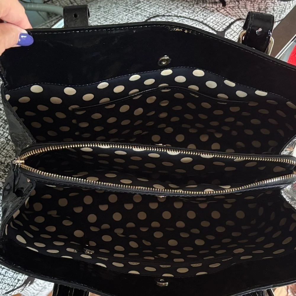 Kate Spade Black Patent Leather Work Tote Shoulder Bag